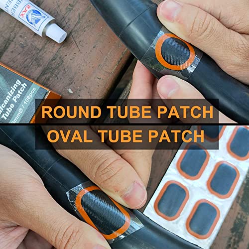 PAX 96 Pcs 25 x 35mm Inner Tube Tire Repair Patches, Puncture Tire Repair Kit for Truck, Motorcycle, Scooter, Bicycle, BMX, ATVs, River Floating, Inflatable Rubber - Thumbnail 5