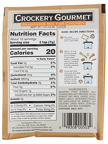 Crockery Gourmet Seasoning Mix for Chicken, Powdered Seasoning with Classic Chicken Flavor for Slow-Cooked Meals, 2.5 OZ Packet (Pack of 3) - Thumbnail 2