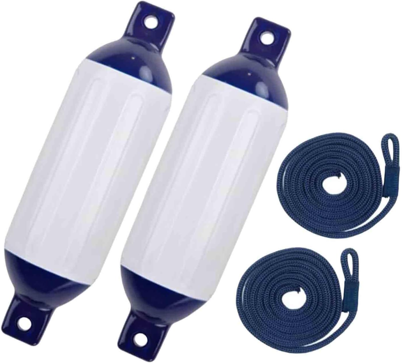 2 Pieces Boat Fenders Boat Bumpers for Docking Portable Easy to Install Accessory Protector for Yachts Pontoon Boat, G0 Dark Blue Rope