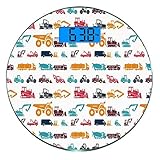 erdarbeiten englisch Ultrastarke Plattform aus gehärtetem Glas (6 mm) mit großer Plattform mit 33 cm Durchmesser. Hochsichtbares LCD-Display mit 7,5 x 3 cm und hellblauer Hintergrundbeleuchtung, ideal für den Einsatz bei Tag und Nacht.