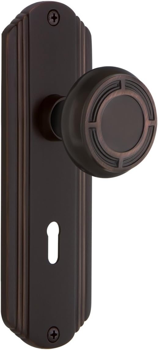 Nostalgic Warehouse Deco Plate with Mission Knob, Single Dummy, Satin Nickel