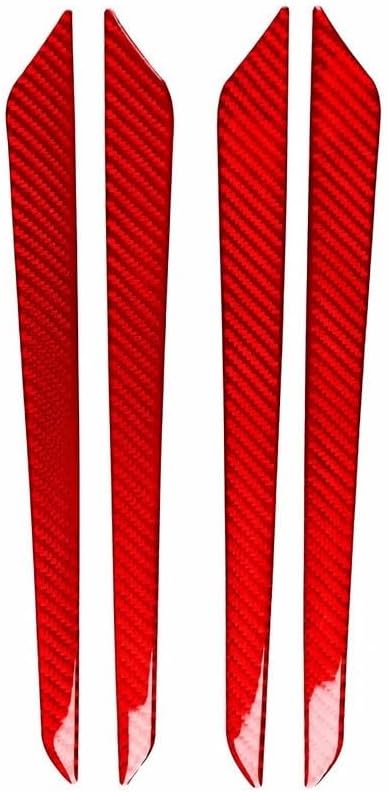 Carbon Fiber Car Interior Exterior Accessories Decoration Cover Sticker Trim Compatible with Maserati Ghibli/Quattroporte 2014-2015 (Red, Inner Door Panel Trims (4pc))