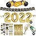 Produktbild SicurezzaPrima Silvester Deko 2022 Party Set XXL - 44-teilig - Neujahr Silvesterdeko - Girlanden, XXL Mega Ballons, Pompoms, Foto, Fotorequisiten, Dekoration - schwarz, Gold