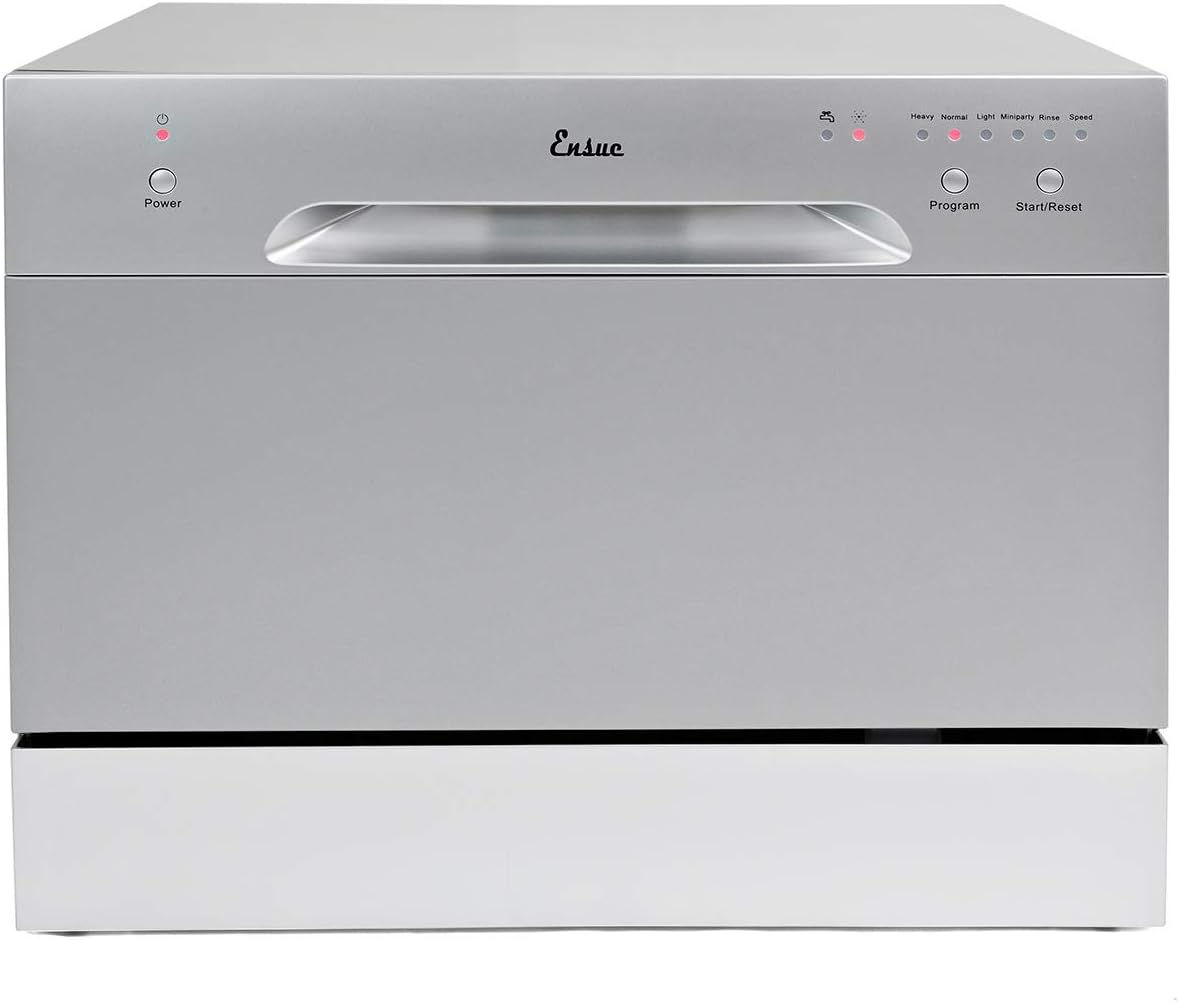 Ensue Countertop Dishwasher Portable Compact Dishwashing Machine Silver