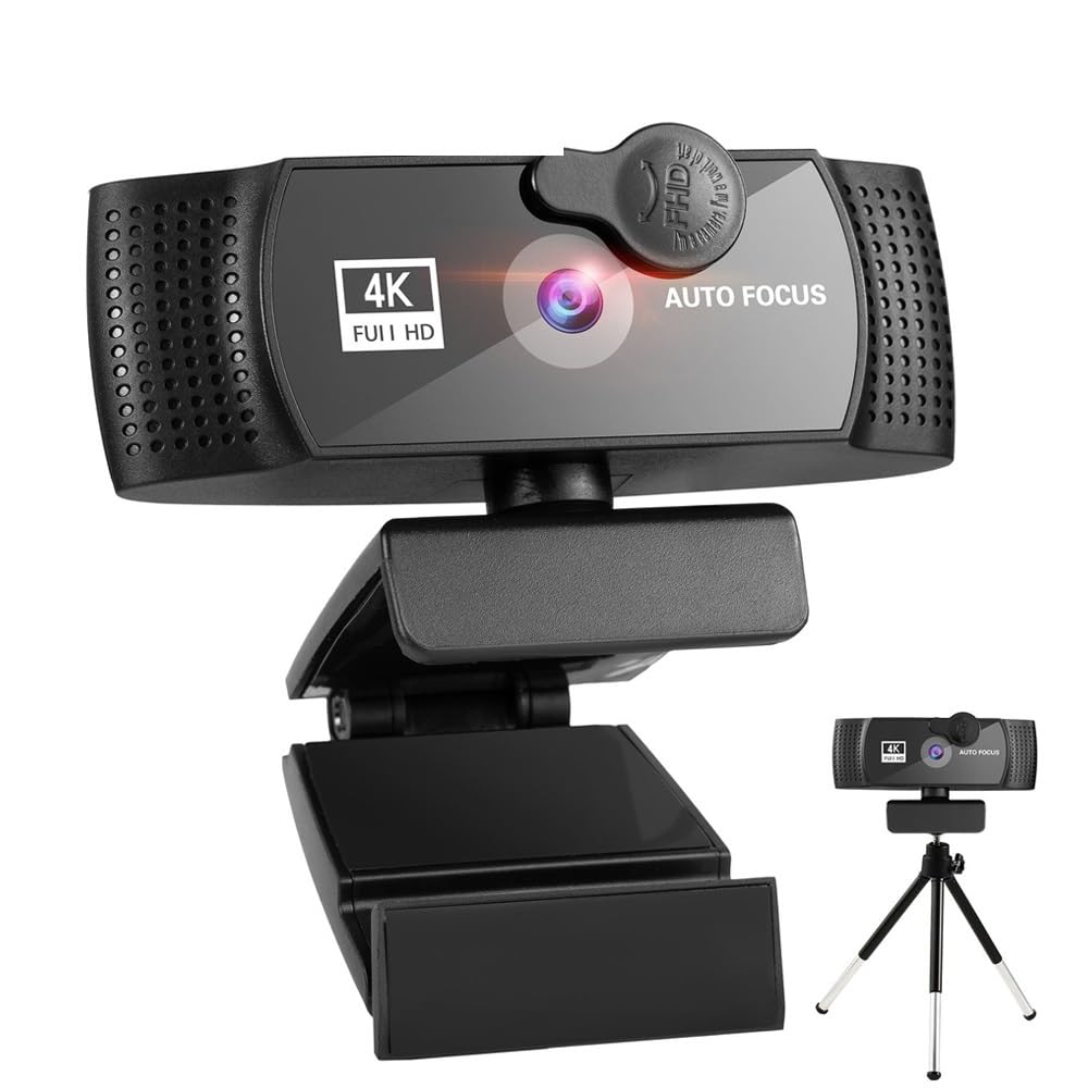 Camara Ordenador, Cámara web 4K 2K 1080P Cámara web Full HD con micrófono Enchufe USB Cámara web for PC Computadora portátil Video Mini cámara 4K ,para transmisión en vivo, videollamadas y conferencia