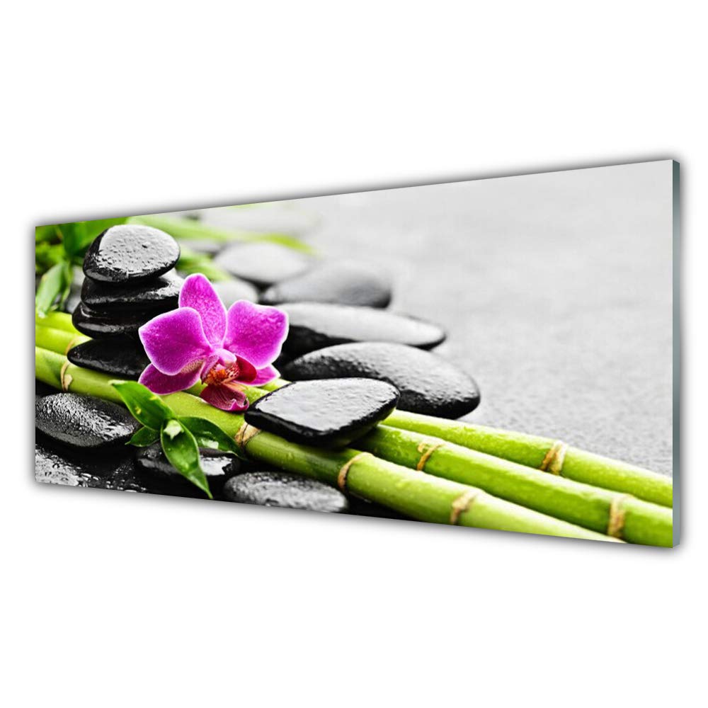 Tableau mural moderne en verre trempé 125x50cm contre les murs vides