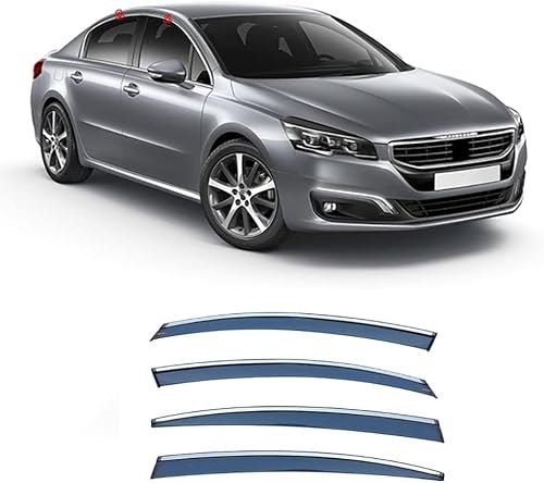 PANXUC Car Wind Deflectors for PEUGEOT 508 W23 2010-2018, Side Window Wind Rain Deflector Window Visor Sun Rain Guard Smoke Guards
