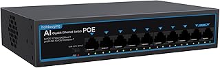 8 Port Gigabit PoE Switch with 2 Gigabit Uplink, 802.3af/at Compliant, 120W Built-in Power, Vlan, Unmanaged Metal Plug and Play, Ethernet Switch for AP/IP Camera