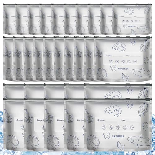 Bolsas Para Congelar Alimentos,30 Piezas Bolsas Hermeticas Pequeñas Papel Aluminio, 3 Größen Herméticas Para Congelar Alimentos, Reutilizables Para Freezer Bags Frutas Carne