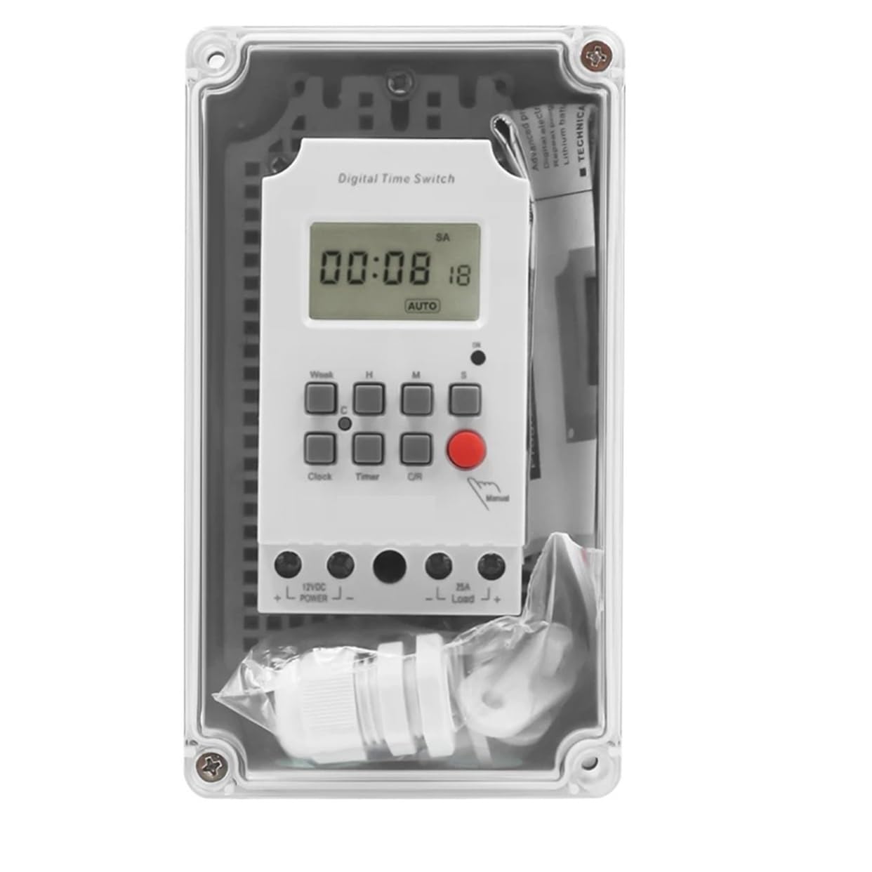 Timer Digitale 220VAC 30A con Scatola Impermeabile, for Interruttore Timer Digitale Esterno