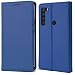 Produktbild Moozy Hülle Flip Case für Xiaomi Redmi Note 8T, Dunkelblau - Dünne Magnetische Klapphülle Handyhülle mit Kartenfach und Standfunktion