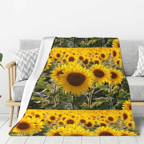 Couverture douce et chaude grand format lit canapé camping tournesol - 2