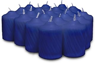 Patriot Blue Heather Scented Votive Candles - 15 Hour Long Burn Time - Textured Finish - Box of 20