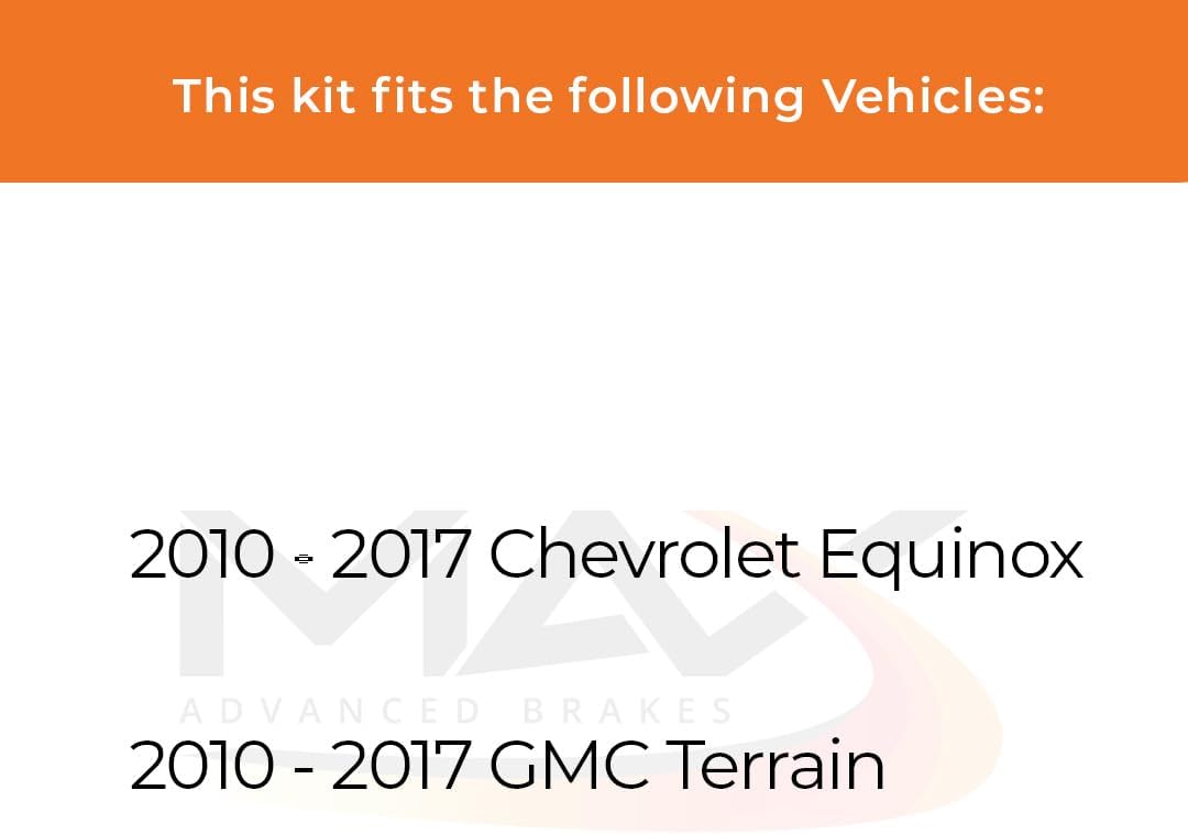 MAX Advanced Brakes - Brake Kit For 2010-2017 Chevrolet Equinox, 2010-2017 GMC Terrain| Carbon Ceramic Brake and Rotor Kit Front and Rear| OE Replacement Brake Rotors