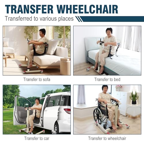 LCDOCTOR Patient Lift Transfer Chair with Padded backrest, Shower Chair Lift for Elderly,Bedside Commode for Seniors - Thumbnail 5