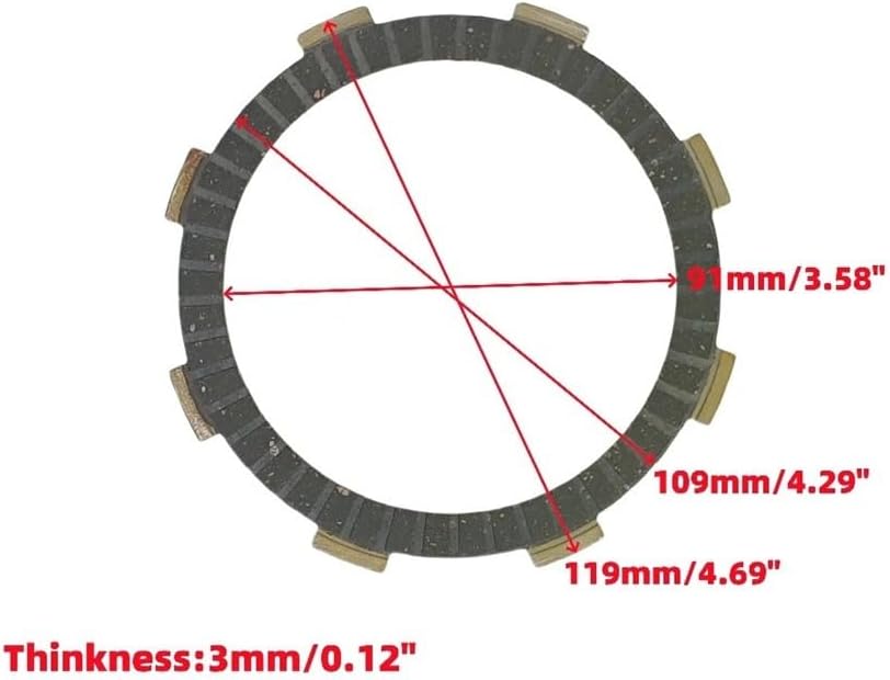 Motocycle Clutch Friction Steel Plate Discs Fit For ATV YFM125R R 125 2011 2013 JYM125 JS 125 125CC(One Set)