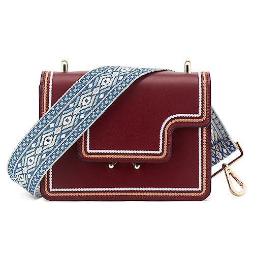 Image of Wide Shoulder Strap Adjustable Replacement Belt Guitar Style Crossbody Bag Handbag Strap Multicolor Canvas Straps(Wide:2in)(Color16)