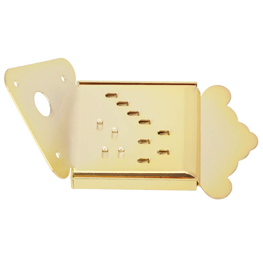 Stahl Mandolinen Saitenhalter, Chrom Mandolinen Saitenhalter Abdeckung Ersatz für Mandoline 8, 10 oder 12 Loop End Saiten (fünf Arten)(QB10 Golden ohne Muster) Musikinstrumentenzubehör