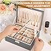 Jewelry Box for Women Girls 2 Layer Leather Travel Jewelry Organizer Storage Case with Lock and Removable Tray for Necklace Earrings Rings Bracelets Gift, Come with Polishing Cloth and Jewelry Bags