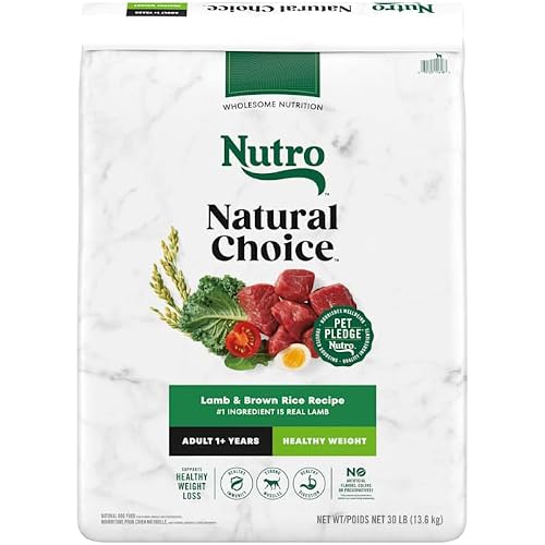 Nutro Natural Choice Dry Dog Food, Adult Healthy Weight Management Dog Food Dry Lamb and Brown Rice Recipe, 30 lbs.