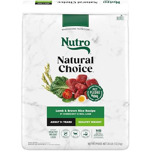 Nutro Natural Choice Dry Dog Food, Adult Healthy Weight Management Dog Food Dry Lamb and Brown Rice Recipe, 30 lbs.
