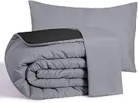 Edredom Casal Queen 3 Peças Margarida - Conforto, Estilo e Maciez para Noites Aconchegantes (Variações) (Preto e Cinza)