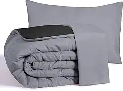 Edredom Casal Queen 3 Peças Margarida - Conforto, Estilo e Maciez para Noites Aconchegantes (Variações) (Preto e Cinza)