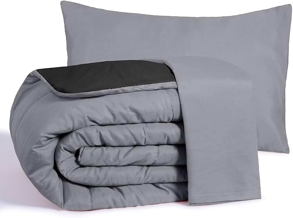 Edredom Casal Queen 3 Peças Margarida - Conforto, Estilo e Maciez para Noites Aconchegantes (Variações) (Preto e Cinza)