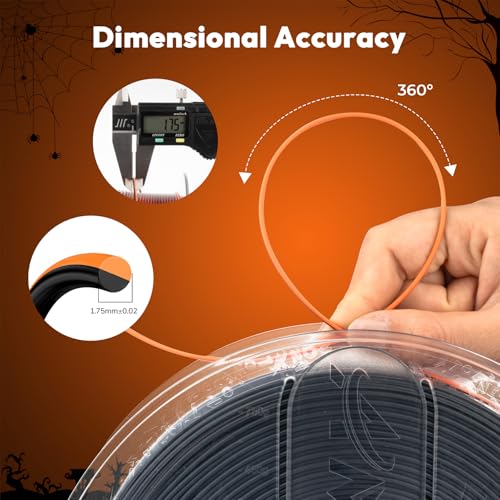 Image of AMOLEN Silk PLA 3D Printer Filament Bundle 2KG, Dual Color PLA 1.75mm Pack, Shiny Color Change 3D Printing PLA Filament for Most FDM 3D Printer, Black Orange & Black Pink, 1KG X 2 Spools