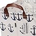 Sea Team Large Size Canvas Storage Bin Collapsible Shelf Basket Toy Organizer with Nautical Anchor Pattern, 16.5 by 11.8 inches, Navy Blue