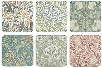 Spode Morris & Co Coasters Set of 6, Multi Coloured, 10.5cm x 10.5cm/ 4" x 4" (X0010269174)