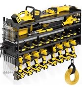 POKIPO Power Tool Organizer Wall Mount with Charging Station, Heavy Duty 4 Layer Drill Holder, To...