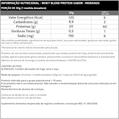 Whey Blend Protein Concentrado e Isolado - 900g - Soldiers Nutrition (900g, Morango)