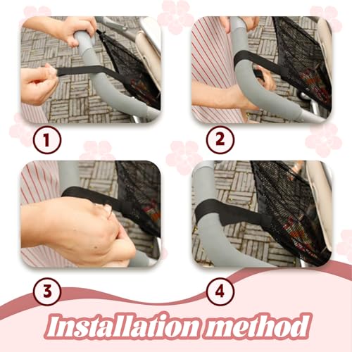 Kinderwagennetz Organizer Tasche Rückseite Buggys Universal Einkaufsnetz Sportwagen Netzbeutel Einkaufswagen Netztasche Schwarz Rollstuhl Wickelflaschen Aufbewahrungstasche