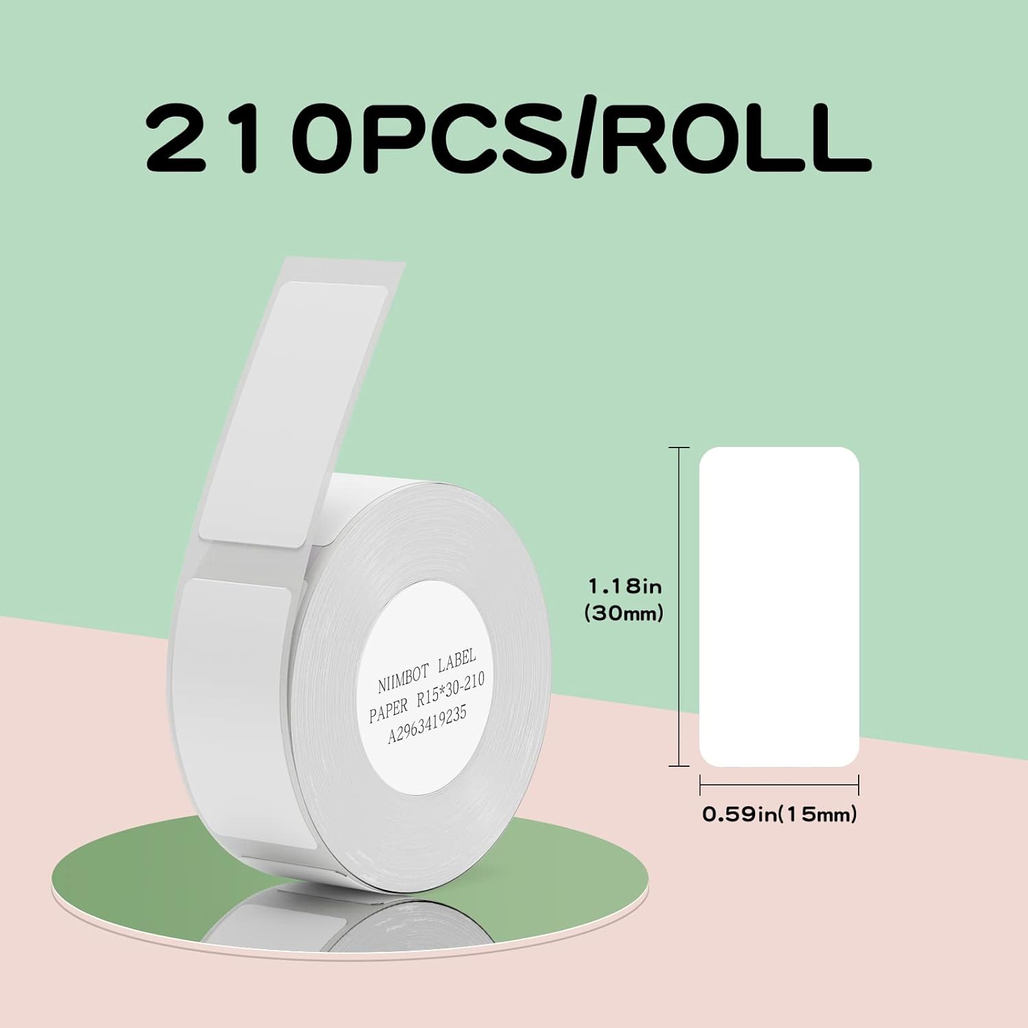 NIIMBOT D11 D110 D101 Label Maker Paper, Adapted Label Print Paper, (2Rolls) Thermal Sticker Paper 0.59"x 1.18" Waterproof Self Adhesive Labeling Tape(2 Rolls, White) - Image 2