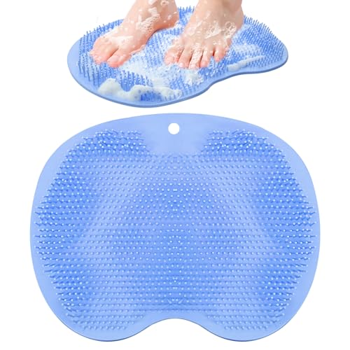 Mata do mycia stóp pod prysznic, szczotka do stóp pod prysznic, Foot Scrubber Shower z antypoślizgowymi przyssawkami, silikonowa mata prysznicowa do czyszczenia stóp i masażu stóp i pleców