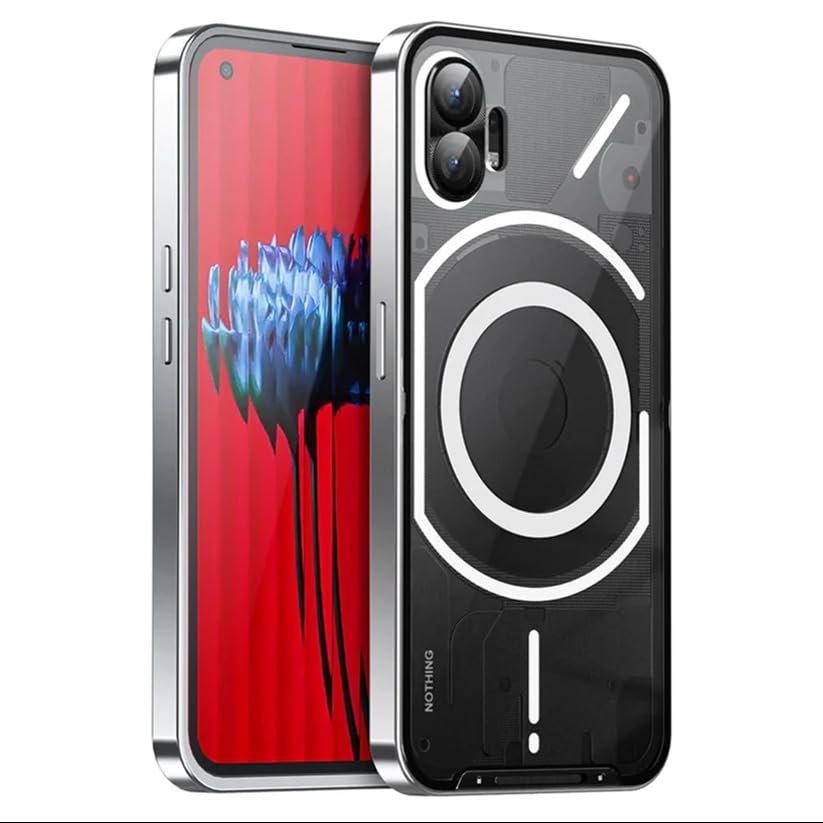 MILLION CASES® Back Cover Case for Nothing Phone 1 Soft Flexible TPU Shockproof Protective Formidable Camera Lens Metal Frame Case(Silver) (B0DF2BNSYZ) Amazon Price History, Amazon Price Tracker