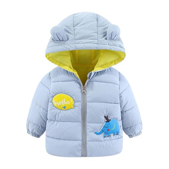 Hopscotch Baby Boys Polyester Full Sleeves Solid Jacket in Light Blue Color