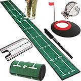 Gavit パット練習器具 5点セット パターマット ゴルフ練習マット パター練習カップ パッティングミラー ゴルフボールマーカー