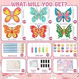 24 Pack Butterfly Party Favors - Non-Toxic Wooden DIY Butterflies Paint Craft - with Magnet Luminous Pen Diamond Sticker - Butterfly Birthday Party Supplies Goodie Bag Gift Prize for Kids Girl Toddler