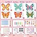 24 Pack Butterfly Party Favors - Non-Toxic Wooden DIY Butterflies Paint Craft - with Magnet Luminous Pen Diamond Sticker - Butterfly Birthday Party Supplies Goodie Bag Gift Prize for Kids Girl Toddler