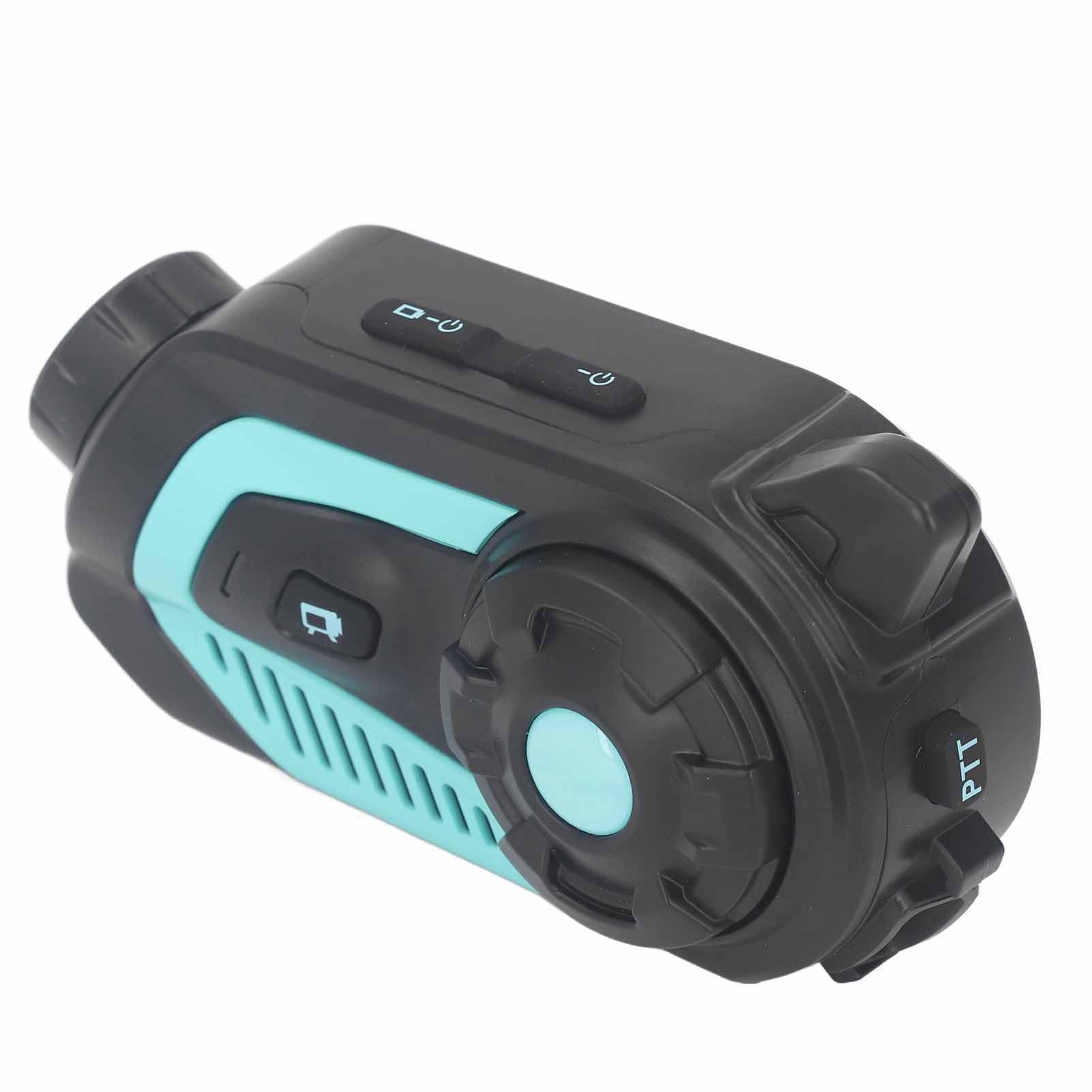 Motocyklowy Zestaw Słuchawkowy Bluetooth z Interkomem, kamerą 2K HD, wodoodpornością IP66, Głośnikiem HiFi z redukcją Szumów, Nagrywaniem w Pętli, Długim Czasem Pracy Baterii,