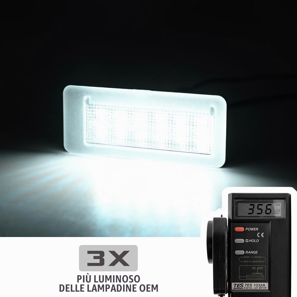 Luci targa LED per F.iat Doblo 2010-2022 Op.el Combo D 2012-2018 Barn Door Models, accessori luce posteriore bianca LED per targa e fanale, senza errori CANBUS, 2 pezzi