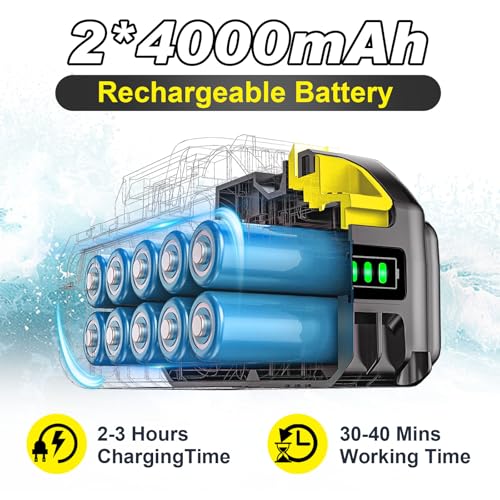 Image of Cordless Portable Washer, Brushless Motor, 4 Speed Modes, 6-in-1 Swivel Nozzle, 2 x 4.0 Ah Batteries, 5 m Hose, Lightweight Handheld Car Washer for Home, Garden