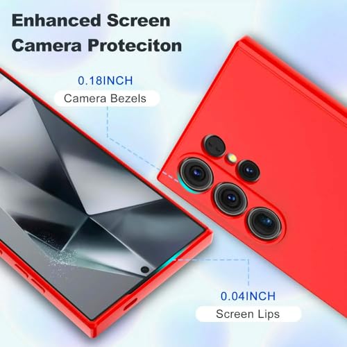 Image of Back Cover for Samsung Galaxy S24 Ultra 5G | Full Camera Protection | Premium Liquid Silicon Case | Flexible Bumper Case for Samsung Galaxy S24 Ultra 5G (Red)