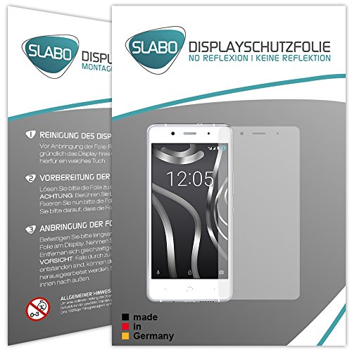 Slabo 2 x Bildschirmfolie für BQ Aquaris X5 Plus Bildschirmschutzfolie Zubehör No Reflexion MATT - Made IN Germany