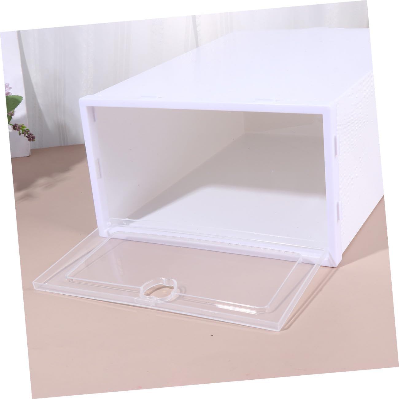6pcs Stackable Transparent Shoe Organizer Boxes Plastic Storage Bins for Sneakers High Heels Boots PP Material Scratch Resistant Shoe Container for Space Saving
