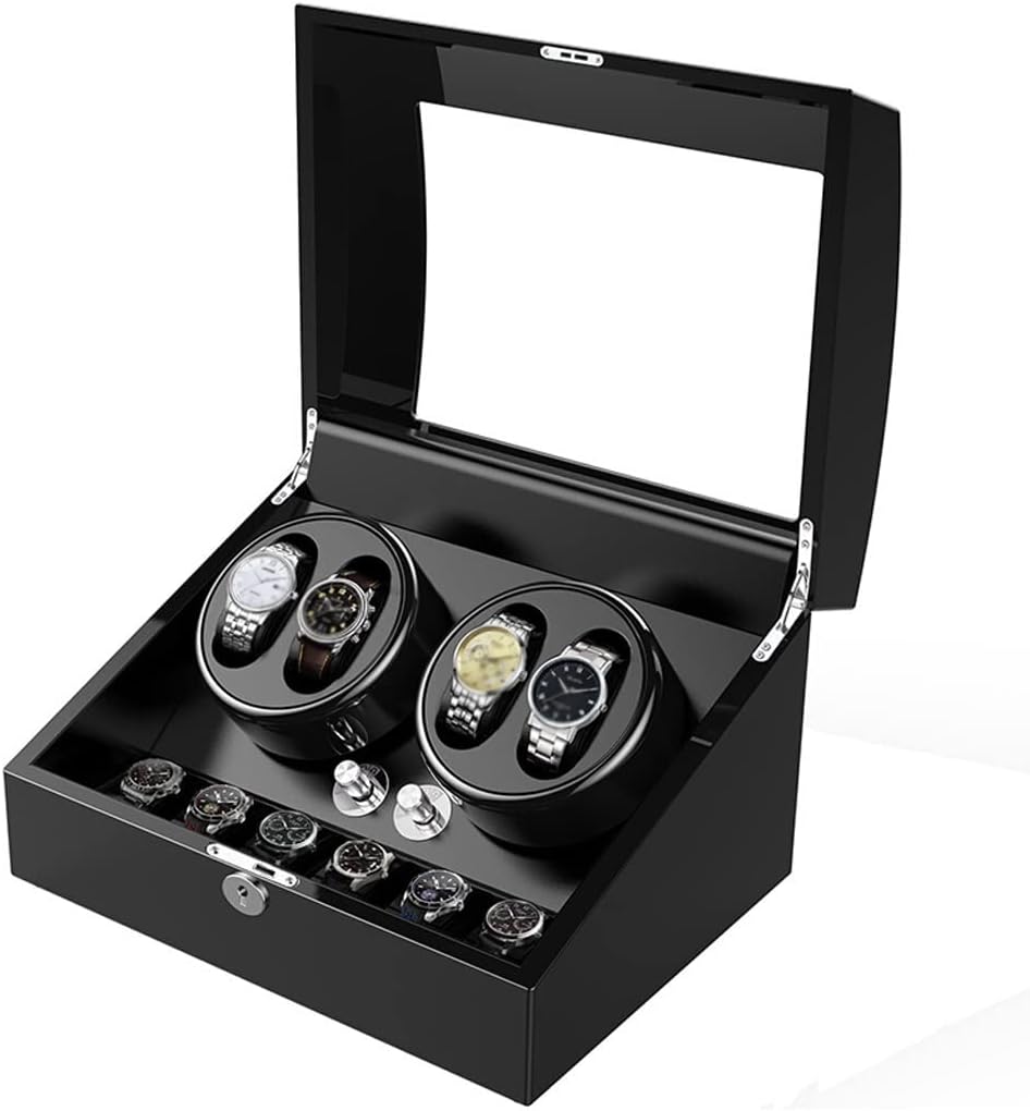 Automatic Case Watch Winder Turntable Multi Watch Box Storage Box Black Men's Ladies Watch Box Watch Travel Box Jewelry Display Box,