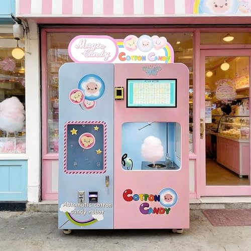 Intelligent Cotton Candy Robot Machine Commercial Automatic Cotton Candy Maker with Remote IoT...