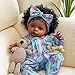 BABESIDE Lifelike Reborn Black Girl- 18-Inch Realistic Newborn Real Life Baby Dolls with Clothes and Toy Gift for Kids Age 3+